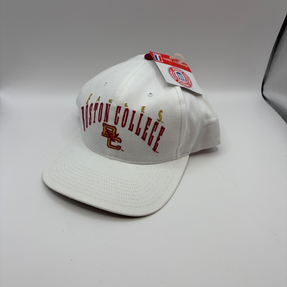 Vintage Boston College Eagles Snapback Hat Twins Enterprise White Maroon NWT